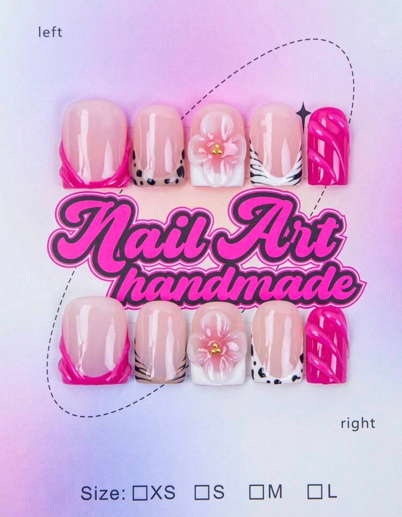 Square nails in “so extra” hot pink