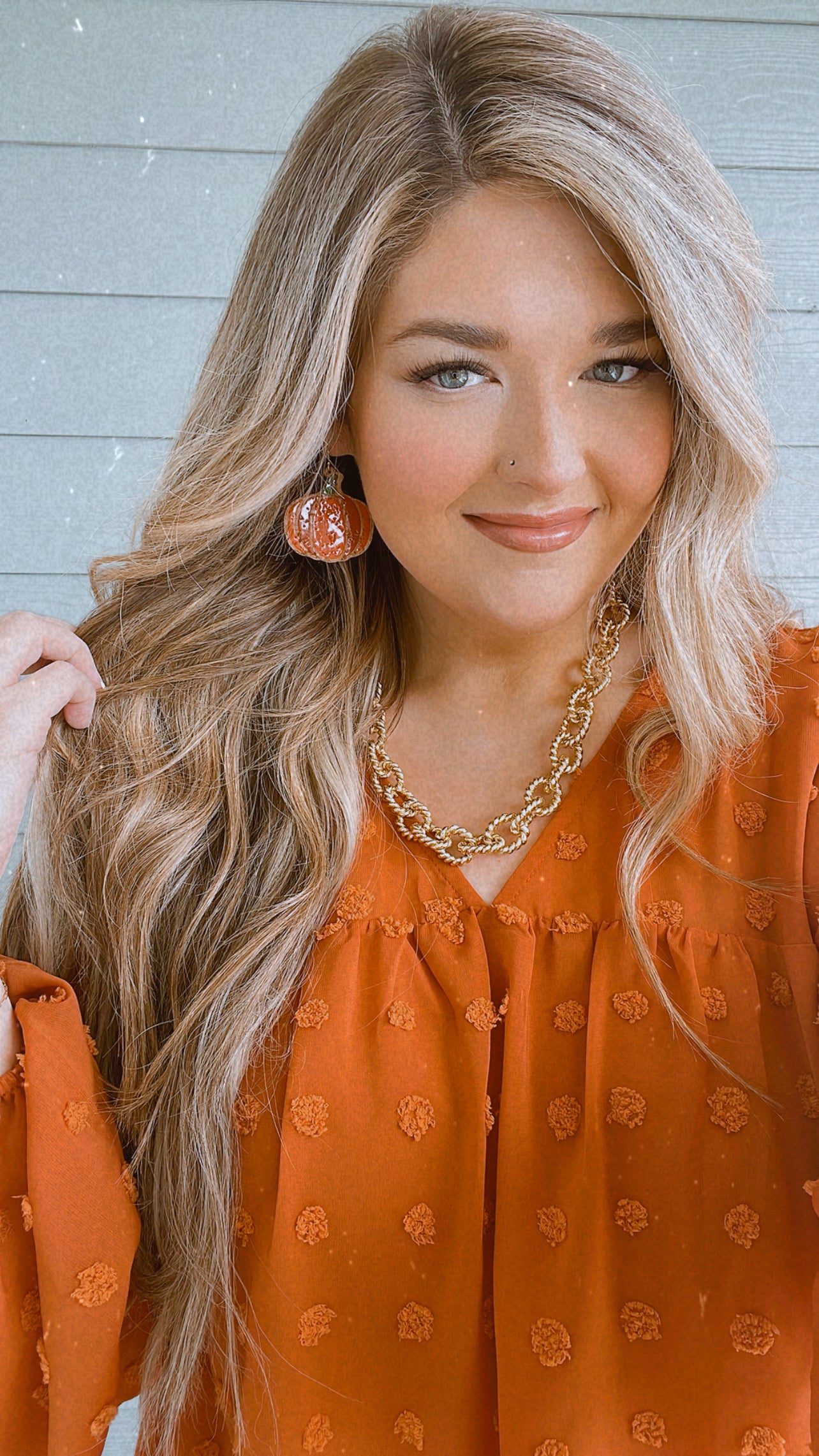 Cork pumpkin earrings