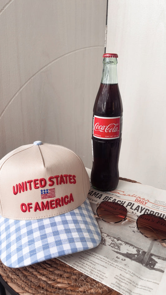 USA checkered hat