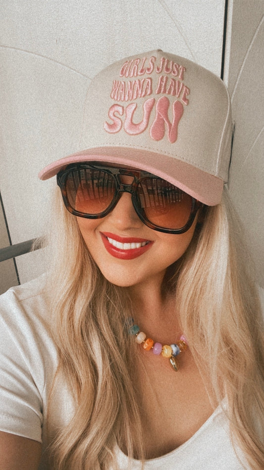 Girls just wanna have sun trucker hat