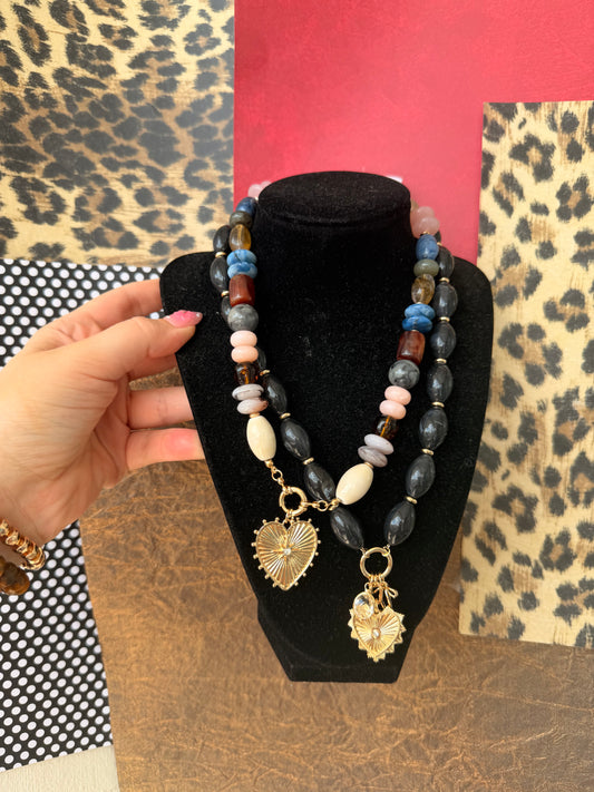 Perfect fall tones charm necklace