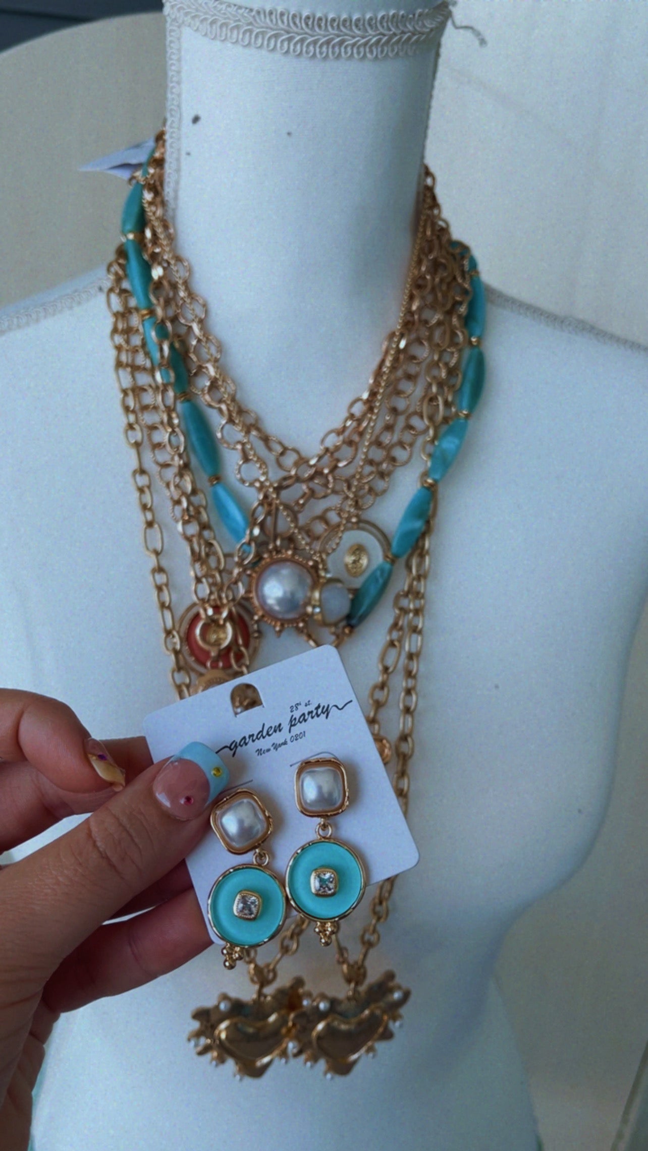 Turquoise way statement earrings