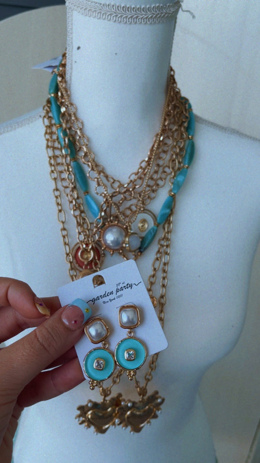 Turquoise way statement earrings