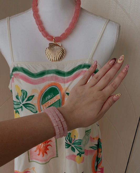 Pink bamboo bracelets