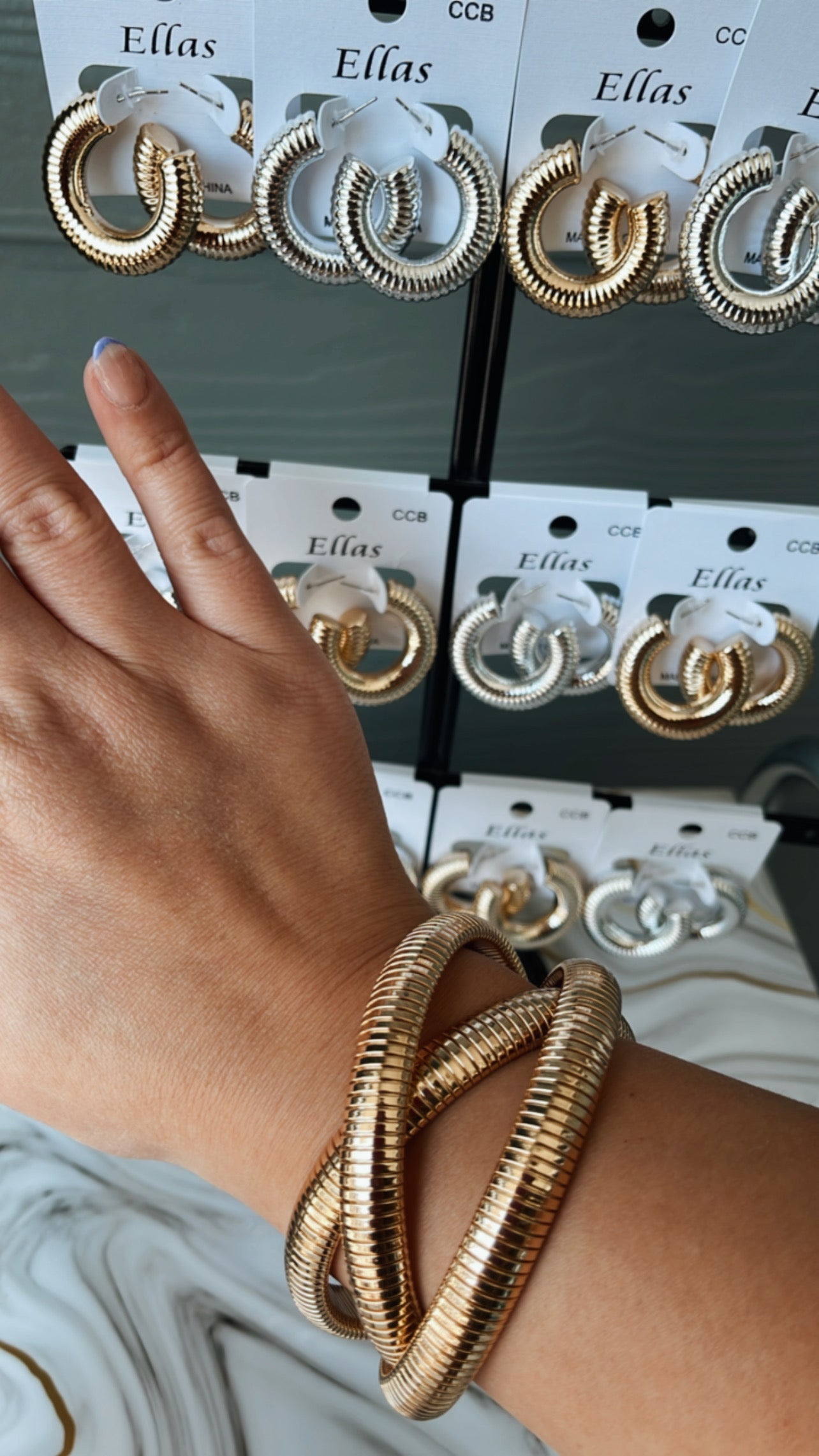 Triple threat gold stacked bracelet