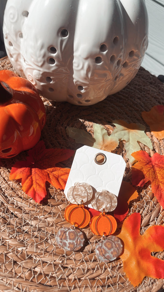 Pumpkin trio earrings