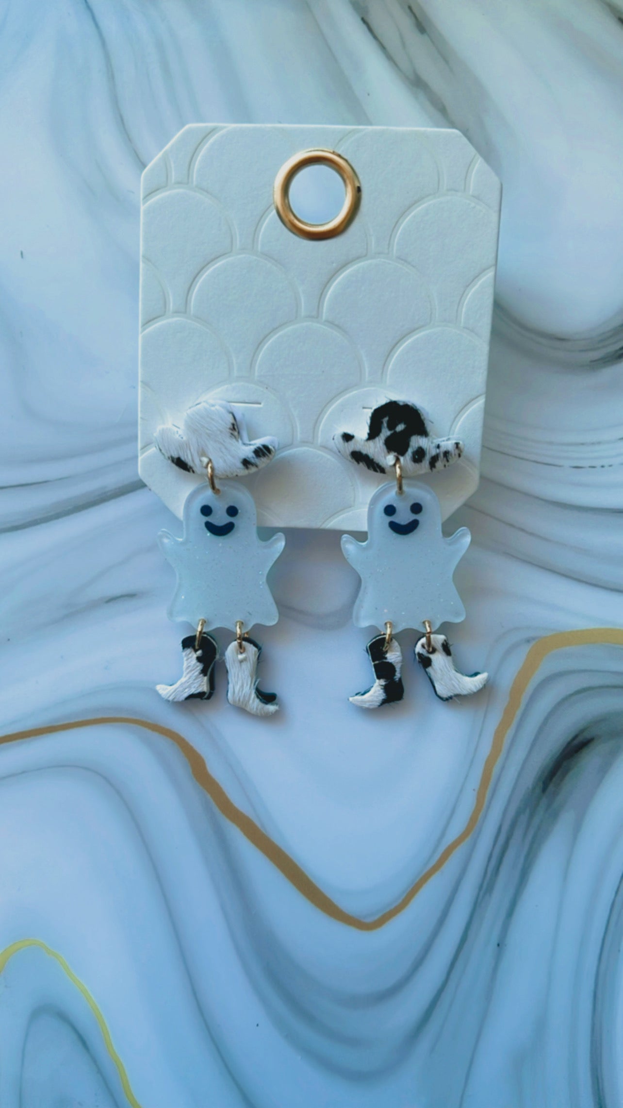 Rootin tootin ghost earrings