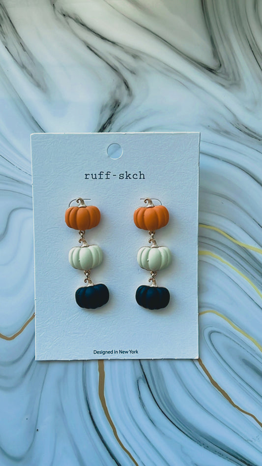 Stacked pumpkin earrings