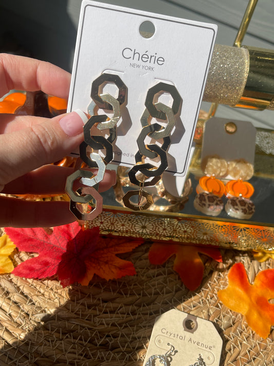 Gold dangle earrings