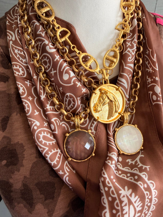 CREAM pearl statement necklace