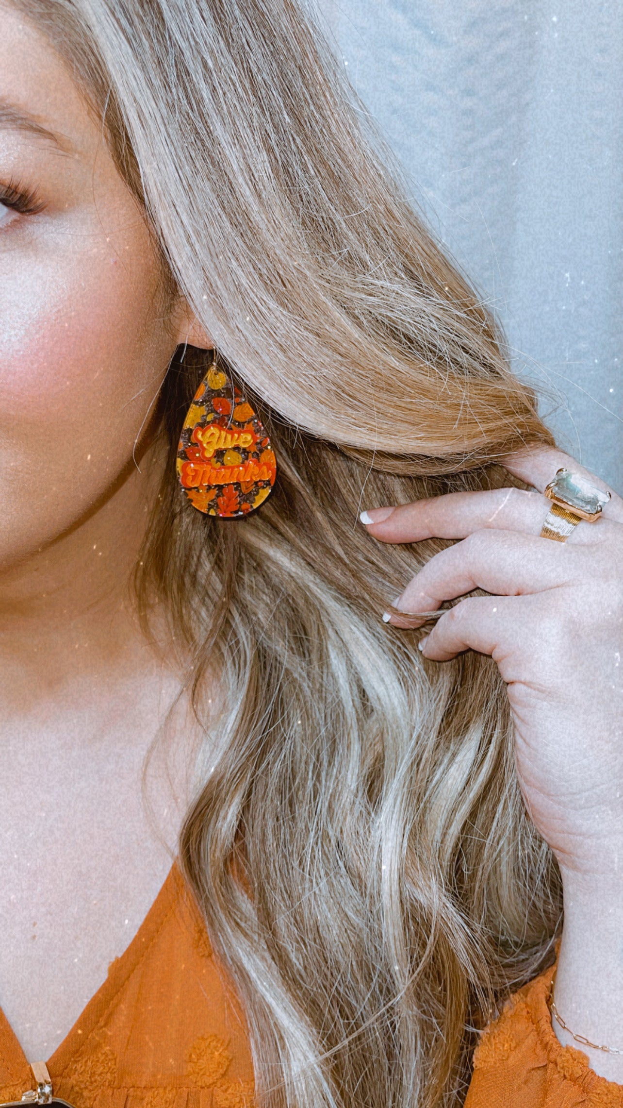 “GIVE THANKS” earrings