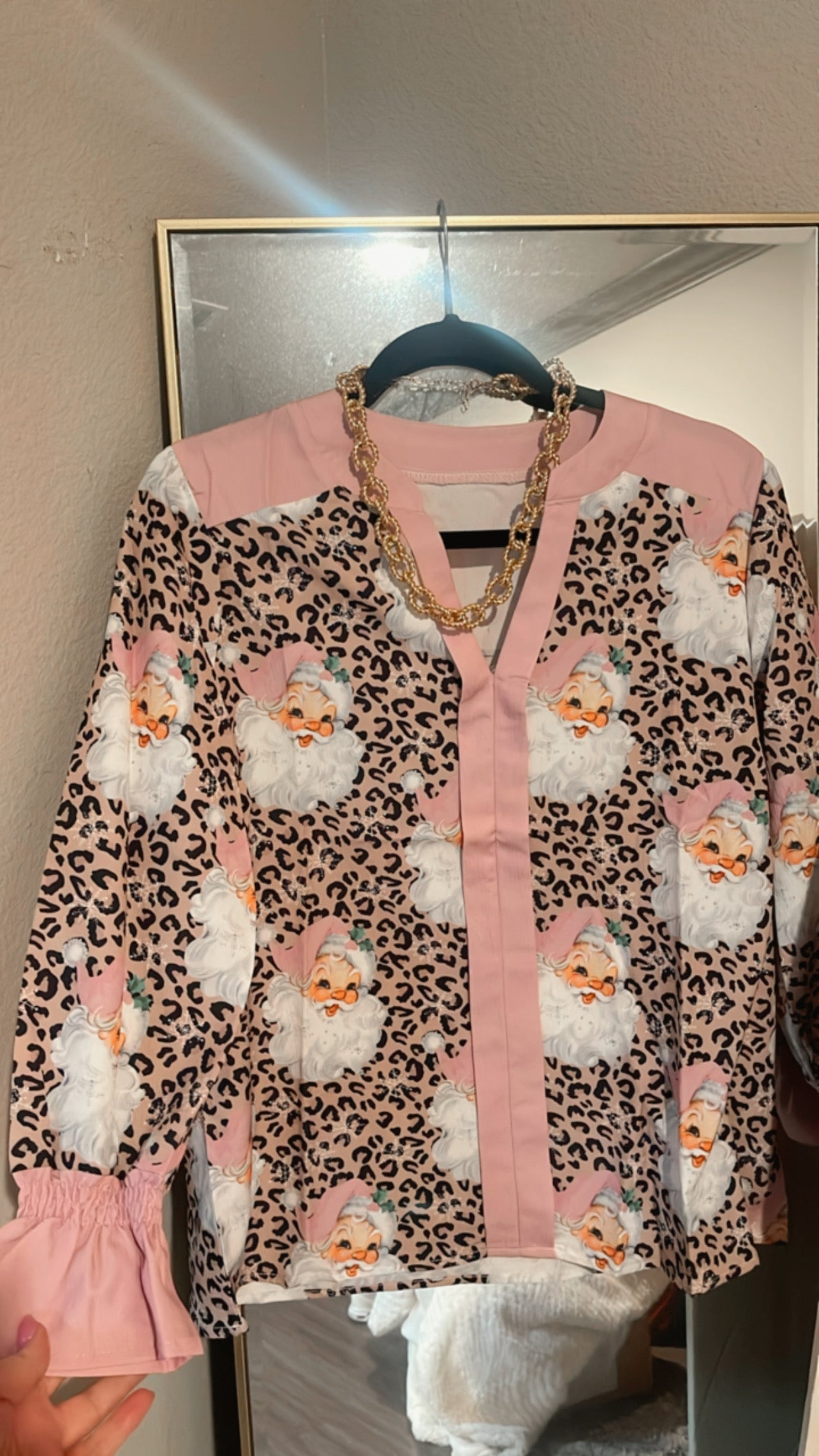 Leopard Santa print top