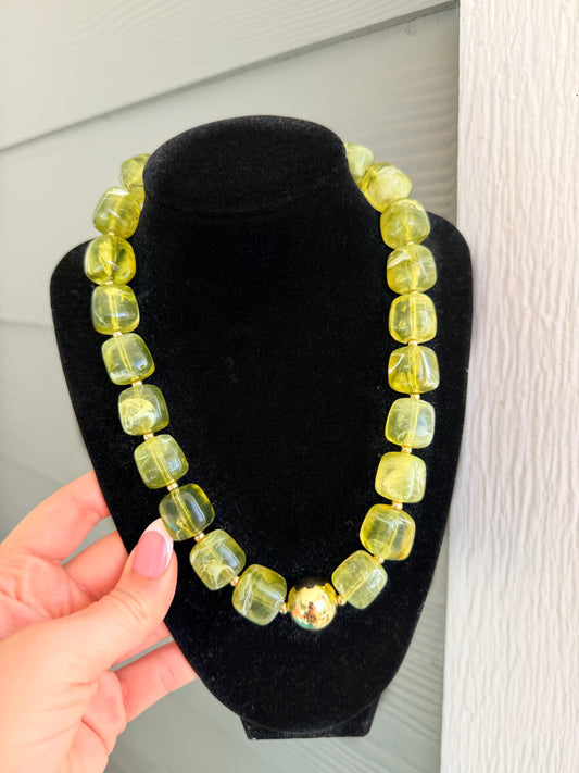 Touch of lime fall necklace