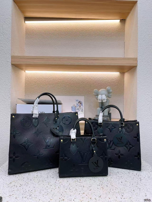 Med all blk mono bag