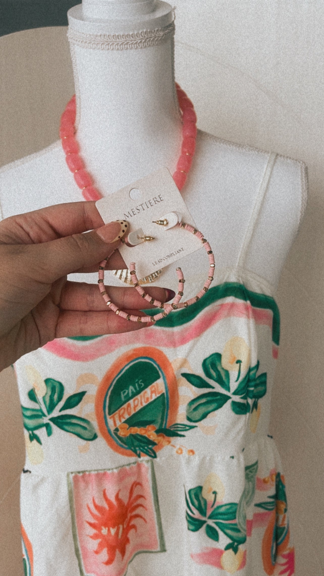 Pink and gold hoops