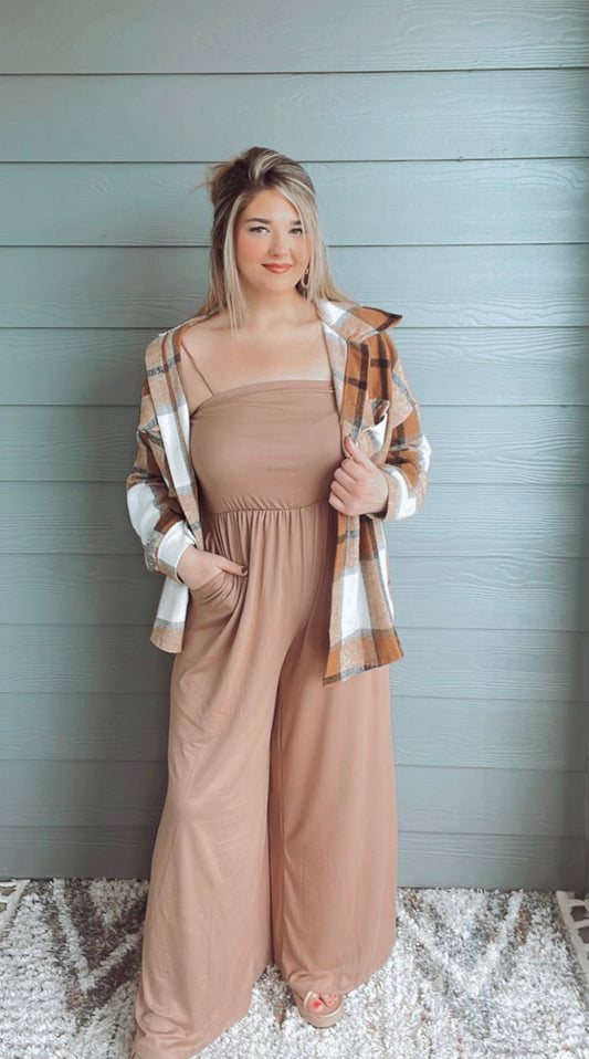 “So comfy” romper in taupe