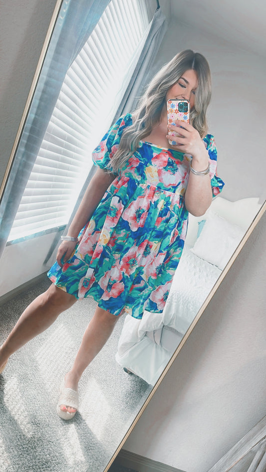 “Blooming” blue floral dress