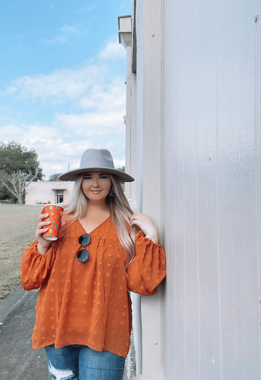 Textured polka dot top