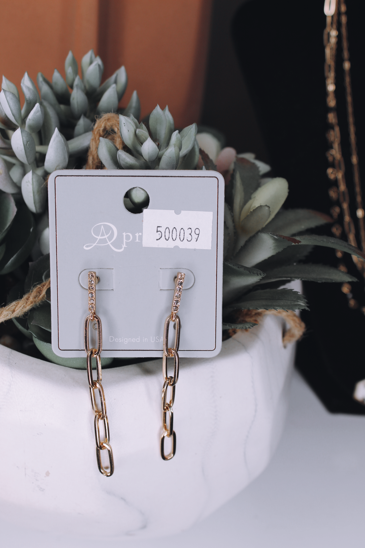 Paperclip chain earrings